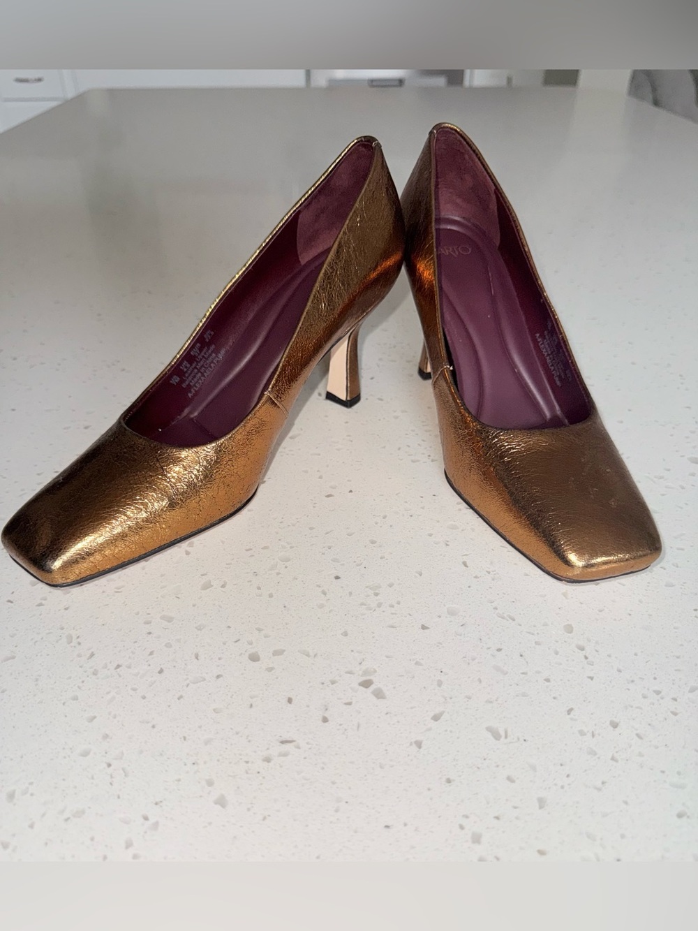 SARTO By Franco Sarto Metallic Bronze Square-Toe Pumps
